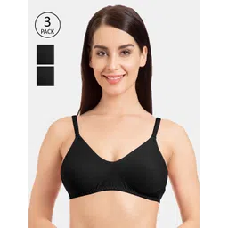 Tweens Pack Of 3 Black Solid Non-Wired Non Padded Everyday Bras TW-285-3PC-BLK-30B-picture-40