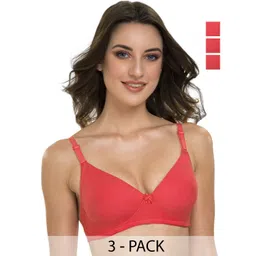 Tweens Pack Of 3 Full Coverage All Day Comfort Lightly Padded Cotton T-Shirt Bra-picture-21
