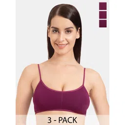 Tweens Pack Of 3 Full Coverage Lightly Padded Cotton Bralette Bra With All Day Comfort-picture-29