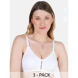 Tweens Pack of 3 Full Coverage Non Padded Cotton T-shirt Bras With All Day Comfort-picture-33