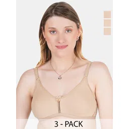 Tweens Pack of 3 Full Coverage Non Padded Cotton T-shirt Bras With All Day Comfort-picture-34