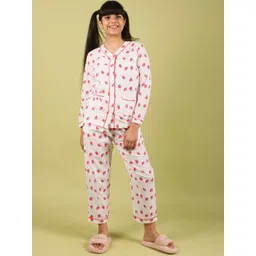 TWEENY MINI Girls Graphic Printed V-Neck Pure Cotton Shirt & Pyjama-picture-18