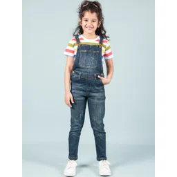 TWEENY MINI Girls Printed Cotton Dungaree and T-Shirt-picture-10