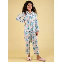TWEENY MINI Girls Printed Pure Cotton Night suit-picture-13