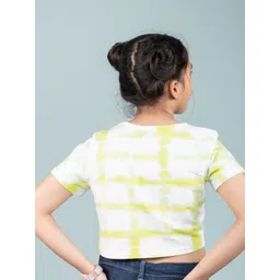 TWEENY MINI Tie and Dye Print Short Sleeves Round Neck Cotton Crop Top image 2