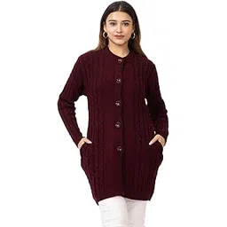 twenty me Winter Wear Casual Acrylic Wool Full Sleeve with Pockets Women's Cardigans-picture-42