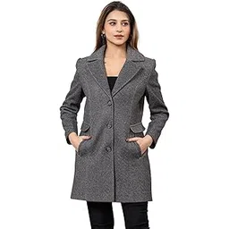 twenty me Winter Wear Casual Wear Outdoor Wear Acrylic Blend Collared Full Sleeve Women's Coat (4357)-picture-15