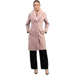 twenty me Winter Wear Casual Wear Outdoor Wear Acrylic Wool Lapel Collar Solid Full Sleeve Women's Coat (4274)-picture-24