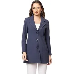 twenty me Winter Wear Casual Wear Outdoor Wear Wool Blend Collared Checked Full Sleeve Women's Coat (4270)-picture-34