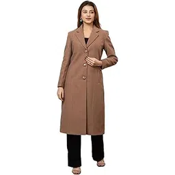 twenty me Winter Wear Casual Wear Outdoor Wear Wool Blend Collared Solid Full Sleeve Women's Coat (4164)-picture-35