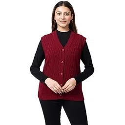 twenty me Winter Wear Soft & Warm Front Buttons V-Neck Full Sleeve Solid Acrylic Women Cardigans (1266)-picture-32