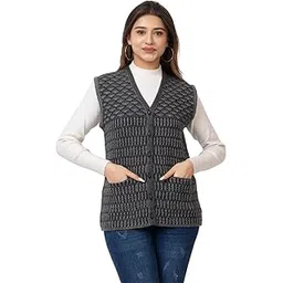 twenty me Winter Wear/Casual Wear/Outdoor Wear/Acrylic Blend/V Neck/Embroidered/Sleeveless Women's Cardigans (1261)-picture-10