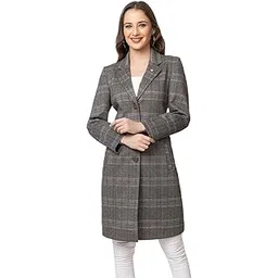 twenty me Winter Wear/Casual Wear/Outdoor Wear/Wool Blend/Collared/Checked/Full Sleeve Women's Coat (4283)-picture-29