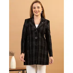 TWENTY ME Women Checked Single-Breasted Overcoat-picture-32
