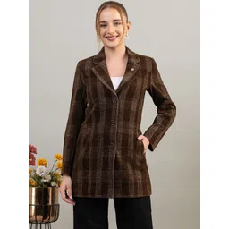 TWENTY ME Women Checked Single-Breasted Overcoat-picture-26