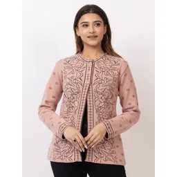 TWENTY ME Women Embroidered Woollen Cardigan with Embroidered Detail-picture-27