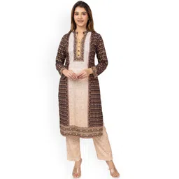 TWENTY ME Women Floral Printed Regular Kurta with Trousers-picture-21