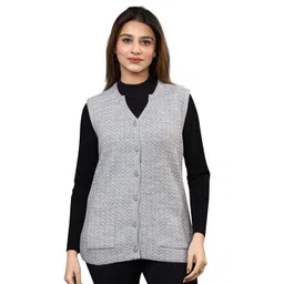 TWENTY ME Women Self Design Cable Knit Woollen Sweater Vest-picture-25