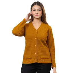 TWENTY ME Women Self Design Open Knit Woollen Cardigan-picture-14