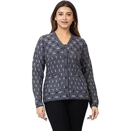 twenty me Winter Wear/Casual Wear/Outdoor Wear/Acrylic Blend/V Neck/Embroidered/Full Sleeve Women's Cardigans (2393) image 1