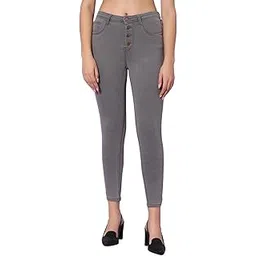 twge Women's High Waist Skinny Fit Jeans - 4 Button, Stretchable Denim Pants - Ankle Length - Stylish Casual Wear-picture-31