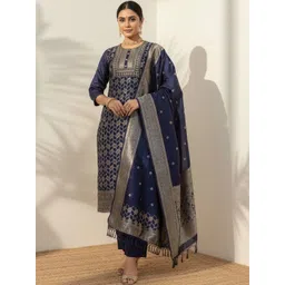 Twika Women Ethnic Motifs Embroidered Regular Kurta with Trousers & With Dupatta-picture-39