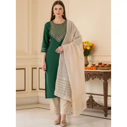 Twika Women Floral Regular Kurta with Trousers & With Dupatta-picture-34