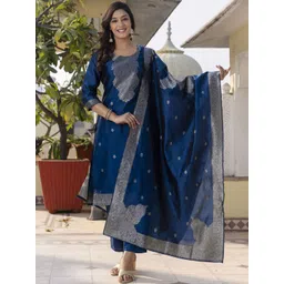 Twika Women Woven Design Kurta with Trousers & Dupatta-picture-22