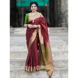 Twika Woven Design Zari Art Silk Saree image 1