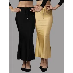 TWIN BIRDS Black & Golden Plain Saree Shapewear - Pack Of 2-picture-37
