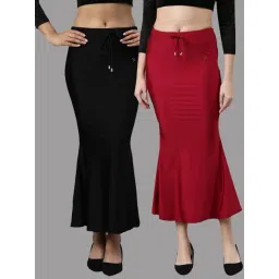 TWIN BIRDS Black & Red Plain Saree Shapewear - Pack Of 2-picture-21