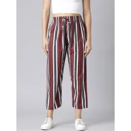 TWIN BIRDS Black & Red Striped Pants-picture-35