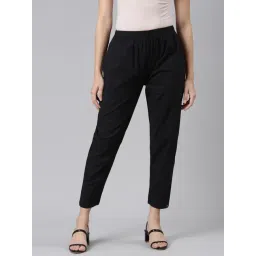 TWIN BIRDS Black Cotton Pants-picture-26