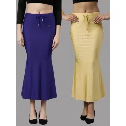 TWIN BIRDS Blue & Yellow Plain Saree Shapewear - Pack Of 2-picture-23