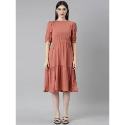 TWIN BIRDS Brown A-Line Dress-picture-30