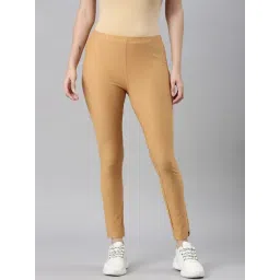 TWIN BIRDS Brown Solid Jeggings image 1