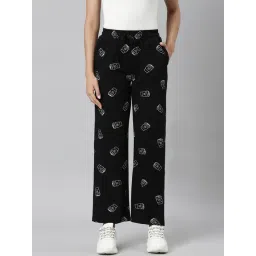 TWIN BIRDS Carbon Black Print Trousers-picture-34