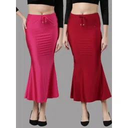 TWIN BIRDS Fuchsia & Maroon Plain Saree Shapewear - Pack Of 2-picture-48