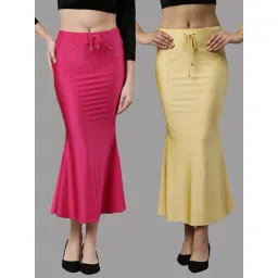 TWIN BIRDS Fuchsia & Yellow Plain Saree Shapewear - Pack Of 2-picture-20