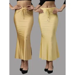 TWIN BIRDS Golden & Yellow Plain Saree Shapewear - Pack Of 2-picture-38