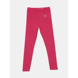 TWIN BIRDS Kids Pink Cotton Regular Fit Leggings-picture-40