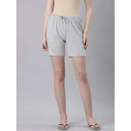 TWIN BIRDS Light Grey Plain Night Shorts-picture-35