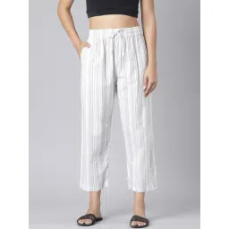 TWIN BIRDS Light Grey Striped Pants-picture-48