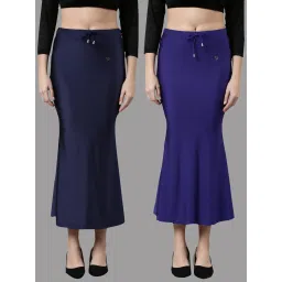 TWIN BIRDS Navy & Indigo Plain Saree Shapewear - Pack Of 2 image 1