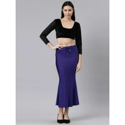 TWIN BIRDS Navy & Indigo Plain Saree Shapewear - Pack Of 2 image 4