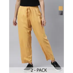 TWIN BIRDS Pack of 2 Relaxed Fit Palazzos-picture-21