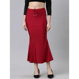 TWIN BIRDS Red Plain Saree Shapewear-picture-17