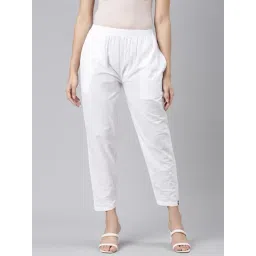 TWIN BIRDS White Cotton Pants-picture-34