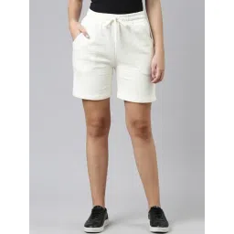 TWIN BIRDS White Cotton Shorts-picture-38