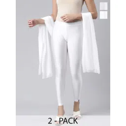 TWIN BIRDS White Plain Dupatta - Pack Of 2-picture-41